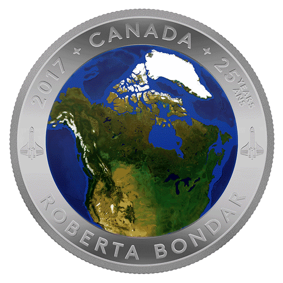 Pure Silver Glow-in-the-Dark Coin – View of Canada From Space