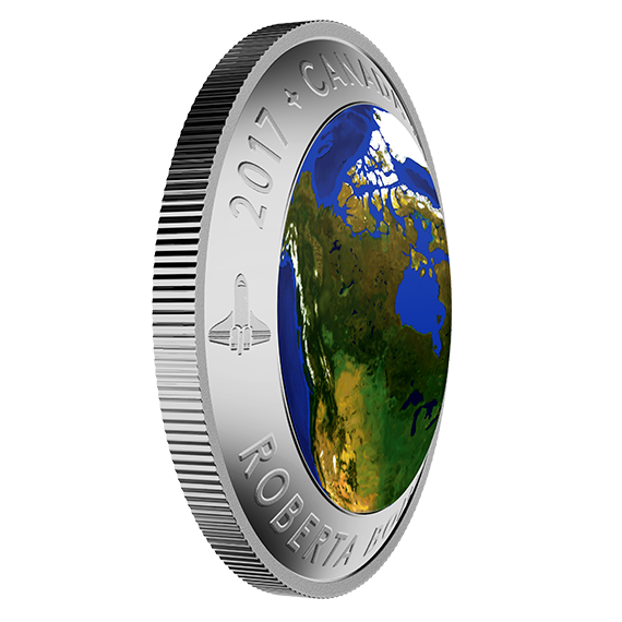 Pure Silver Glow-in-the-Dark Coin – View of Canada From Space