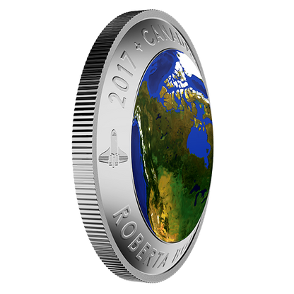 Pure Silver Glow-in-the-Dark Coin – View of Canada From Space