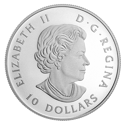 1/2 oz. Pure Silver Coloured Coin - Iconic Canada: Dog Sledding Under the Northern Lights
