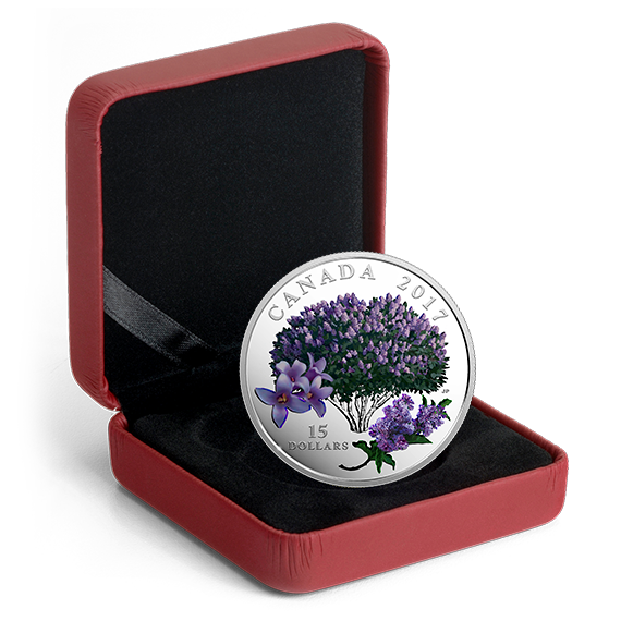 Pure Silver Coloured Coin - Celebration of Spring: Lilac Blossoms (2017)