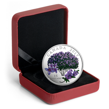 Pure Silver Coloured Coin - Celebration of Spring: Lilac Blossoms (2017)