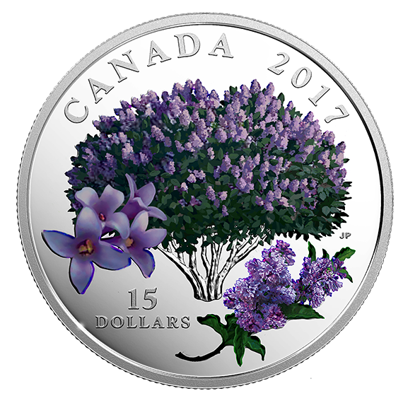 Pure Silver Coloured Coin - Celebration of Spring: Lilac Blossoms (2017)