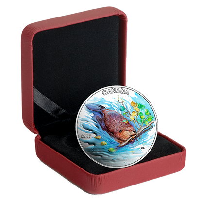 1/2 oz. Pure Silver Coloured Coin - Iconic Canada: The Beaver