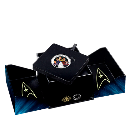 Star Trek™: Five Captains - 2 oz. Pure Silver Coloured Glow-in-the-Dark Coin