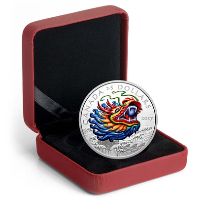 Dragon Boat Festival - Pure Silver Ultra-High Relief Coloured Coin - Mintage: 6,000 (2017)
