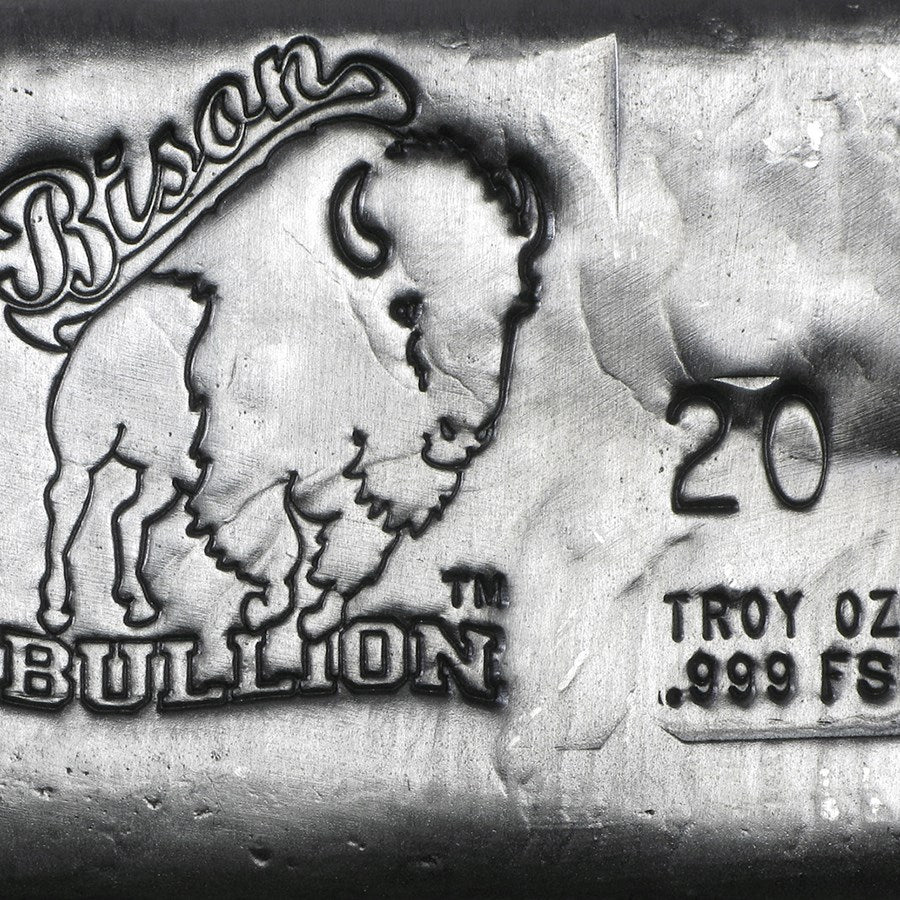 20 OZ Bison Bullion Silver Bar