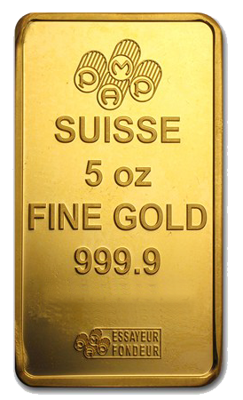 5 OZ PAMP Suisse & Perth Mint Gold Bar
