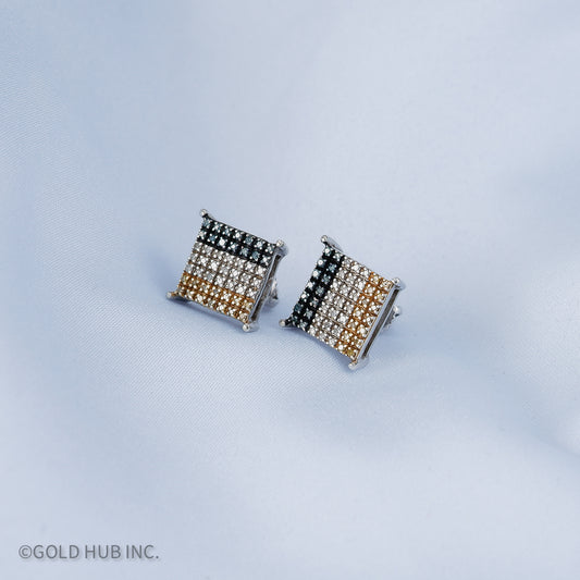 14 K. Gold Modern Mosaic Studs