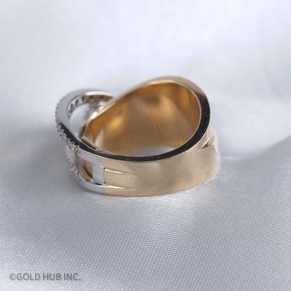 Yellow And White Gold, Prong And Bead Set Bejeweled Ring