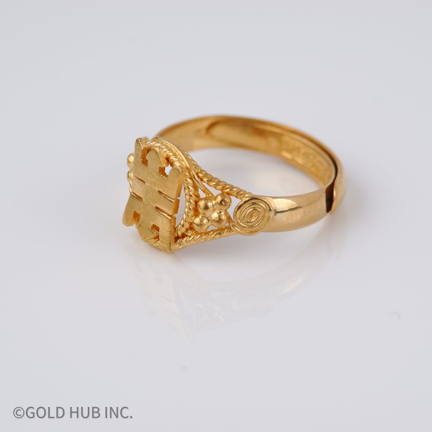 Antique Love 24K Pure Gold Ring Size 6