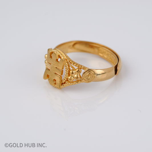 Antique Love 24K Pure Gold Ring Size 6