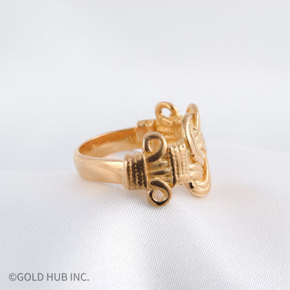 18K Gold Knot Ring in Antique Gold Finish