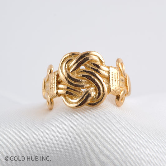 18K Gold Knot Ring in Antique Gold Finish