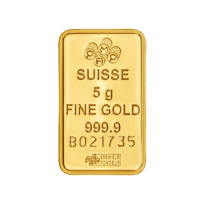 5 gram PAMP Suisse Gold Bar