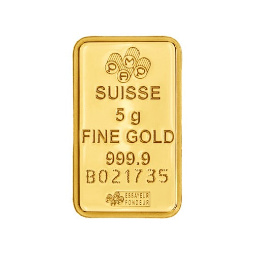 5 gram PAMP Suisse Gold Bar